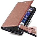 Cadorabo Book Case Compatible with Nokia Lumia 920 in Cappuccino Brown - with Magnetic Closure, Stand Function and Card Slot - Wallet Etui Cover Pouch PU Leather Flip