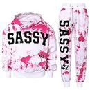 A2Z 4 Kids Girls Tracksuit Fleece Hooded Crop Top With Bottom Jogging Suit - T.S Crop Sassy Pink 7-8