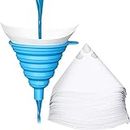 100 Pcs Paint Filter Strainer Resin Filter with 1 Pcs Silicone Funnel,Filter Tip Cone Shaped Nylon Mesh Funnel Use Automotive,Spray Guns,Arts & Crafts,Hobby & Painting Projects