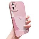 HZYKDWD Coque pour iPhone 11 6.1 Pouces,Cute Art Heart Protection Caméra Women Girls Soft TPU Antichoc Phone Case for iPhone 11-Rose