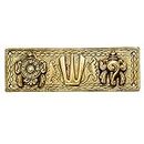 Bhimonee Decor by Modern Gift Centre Pure Brass shanku Chakra Hanging Wallplate 7.75 X 2.5 inches, 500gm Weight