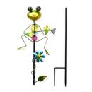 Green Blue Color Frog with Rush Up Pattern Outdoor Garden Decoration Stake Gifts