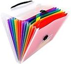 Khakhrali Document Folder A4, Multiple Compartments, Document Bag, Expanding Folder for Filing, Colourful Expandable, Office Supplies with Elastic Band, File Folder, Sorting Folder