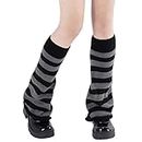 American Trends Leg Warmers Y2k Kawaii Black White Cute Leg Warmers Y2k Goth accessories for Women Girls 80s Party Sports, A Black&grey, One Size