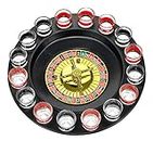 Iktu Shot Glass Roulette Drinking Game Set with Spinning Wheel, 2 Balls and 16 Shot Glasses - Casino Adult Party Games - Multi Color