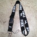 Pink Victoria's Secret Accessories | Love Pink Lanyard Keychain Id Holder Black White | Color: Black | Size: Os