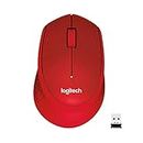 Logitech M330 SILENT PLUS Kabellose Maus, 2,4 GHz mit USB-Nano-Empfänger, 1000 DPI Optical Tracking, 2 Jahre Batterielaufzeit, Kompatibel mit PC, Mac, Laptop, Chromebook - Rot