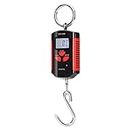 200 Kg /0.1kg Industrial Electronic Digital Crane Scale with Accurate Sensor 440lbs Mini LCD Scale for Luggage, Fishing, Fruits and Vegetables,Red