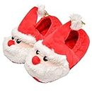 KOMTO Girls Red Santa Shoes Best For Christmas Gift Indoor Plush Slipper Fur Shoes Red Color UK Size 5