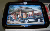 Buzz's 1950s CORVETTE GAS STATION & PEDAL CAR METAL TRAY SIGN GM