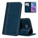 AKABEILA Case for Samsung Galaxy J7 Prime / On7 2016 Premium Leather Flip Wallet Case with Magnetic Closure Kickstand Card Slots Folio Phone Case Cover Shockproof Blue