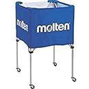Molten Folding Wheeled Ball Trolley Cart Hopper for Indoor Courts | Basket 64 x 64 x 50 cms | Sturdy Aluminium Frame | Speedy Set-Up Ultra Light & Durable | Capacity 16-30 Balls Size Dependent,Blue