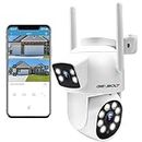 GENBOLT PTZ WiFi Security Camera Outdoor, CCTV Home Surveillance Camera with Dual View, Dual Lens IP Camera with Color Night, Auto Tracking Humanoid Detection [DC&PoE]