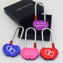Personalised Padlock Double Heart Engraved Love Lock Valentines Anniversary Gift