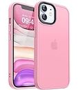CANSHN Matte Designed for iPhone 11 Case [Square Edges] [Silky Smooth Touch] [Military Grade Drop Protection] Translucent Hard Back Shockproof Protective Phone Case for iPhone 11 6.1" - Pink