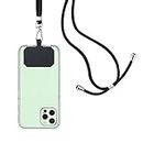 Phone Lanyard Universal Crossbody Phone Lanyard Strap With Patch Adjustable Strap Holder for Cell Phone Compatible with Most Smartphones Black