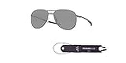 Oakley Contrail OO4147 414702 57MM Matte Gunmetal/Prizm Black Pilot Sunglasses for Men + BUNDLE Accessory Leash + BUNDLE with Designer iWear Eyewear Kit