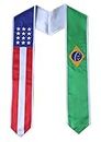 Brazil and USA Combo Flag Graduation Sash Stole Country Pride (Brazil/USA)