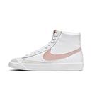 Nike Blazer Mid '77, Sneaker Mujer, White/Pink Oxford/Bl, 38 EU