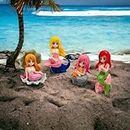 Krisah Pack of 4 Mermaid Doll Miniatures for Dollhouses/Fairy Gardens/Terrarium/DIY Model Making/Zen Gardens Small Resin