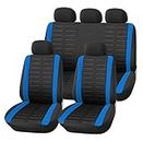 Upgrade4cars Set Coprisedile Auto Universale Nero Blu | Copri-sedili Universali per Anteriori e Posteriori | Accessori Auto Interno