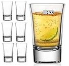 BINZO Shot Glasses Set of 6, 30 ml, Shooter Glasses, Heavy Small Size Glasses for Whiskey, Vodka, Espresso Shot, Gin, Liquor, Peg Measurement, Alcohol, (Conical, 30 ml, Set of 6)