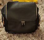 Stylish Storksak Alyssa Leather Diaper Bag Backpack with Matching Bottle Bag