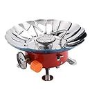 Paghadi Portable Ultralight Camping Stove Portable Mini Outdoor Folding Metal Camping Gas Stove Windproof Furnace Burner Backpacking Hiking Electronic Ignition 2800W (Round)
