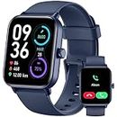 Smart Watch for Men Women with Bluetooth Call,Alexa Built-in,1.8" DIY Dial Fitness Tracker with Heart Rate Sleep Monitor 100 Sports Modes IP68 Waterproof Smartwatch for Android iOS(Blue)