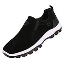 Men's Arch Support Orthopedic Sneaker,Men Slip on Shoes,Walking Shoes,Casual Breathable Sneaker (43, Black)
