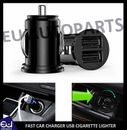 FAST CAR CHARGER USB CIGARETTE LIGHTER SOCKET DUAL ADAPTER FOR IPHONE SAMSUNG