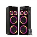 DH Discovery® DJ 2727 DLX with Equalizer Control 4000 W Tower Speaker (Wireless Mic, Remote Control, RGB Light) Bluetooth Party Speaker (Black, 2.0 Channel) 1 Year Warranty