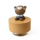 SOFTALK Cute Little Animal Wooden Mechanical Music Box, You are My Sunshine Musical Boxs,Gift for Boys and Girls Kids (Bear)
