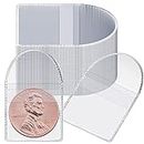 150 Pcs Single Pocket Coin Sleeves Currency Bill Holders Clear PVC Individual Sleeves Holders Coin Holder Currency Bills Protector Plastic Coin Pouch (Polygon, 2.2 x 2 Inch)