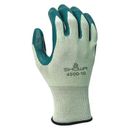 SHOWA 4500-09-V VF,Coated Gloves,Grn,9,6KF83,PR