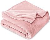 BSB HOME® Premium Plush Double Blanket | 300 GSM Lightweight Cozy Soft for Bed, Sofa, Couch, Travel & Camping| 220x230 cm or 86x90 inches | Pink
