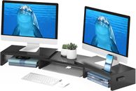 BONTEC Dual Monitor Stand, Desktop Monitorständer mit Smartphone-Halter