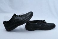 Ecco Mens 11.5 Black Leather Lace up Casual Sneakers
