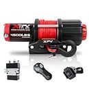 XPV 12V 4500 lb Winch Electric Winch for Towing ATV/UTV Off Road with Wireless Remote Control Mounting Bracket and Wired Handle,Waterproof IP67(Synthetic Rope)