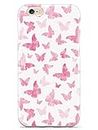 Inspired Cases - 3D Textured iPhone 6 Plus/6s Plus Case - Rubber Bumper Cover - Protective Phone Case for Apple iPhone 6 Plus/6s Plus - Pink Butterflies - White