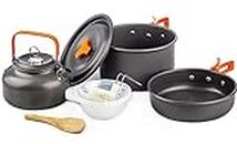 Camping Cooking Set 9PCS Camping Cookware Camping Pot Pan Set with 3 Bowl,Lightweight Camping Accessories for 2-3 People for Outdoor Adventures Camping Fishing