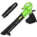 GIGAWATTS 3000W 3-in-1 Heavy Duty Electric Leaf Blower, Vacuum & Mulcher with 35L Reusable Collection Bag 12000/min Loading Speed Automatic Mulching Compacts Leaves for Lawn & Garden