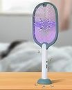 Weird Wolf 2 in 1 UV Light Mosquito Racket Bat with Base Stand, Lithium Battery, USB Charging, Warranty, Green