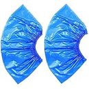 KAPGGRILA Waterproof Disposable Shoe Covers (70 Gauge, 100pcs) Blue
