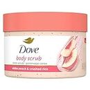 Dove Body Scrub for Silky Smooth Skin White Peach & Crushed Rice Exfoliating Body Scrub that Restores Skin's Natural Nutrients 298 g