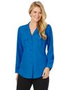 Liz Jordan - Womens Winter Tops - Blue Blouse / Shirt - Smart Casual Clothing