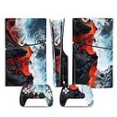 Guugoon Full Set Skins Compatible with Ps5 Slim Disc Console and Controller, Ps5 Slim Disc Decoration and Protective Stickers,4
