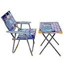 Kenvi Us Kids Study Table With Chair, Cartoon Pattern Abcd, 1234,? ? ? Printed Foldable Study Table And Chair Set, For Kids Boy And Girl (Age 2 To 5 Year Old) (Red Blue Color May Vary) ||Rt46 - Wooden