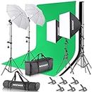NEEWER Photography Lighting kit with Backdrops, 8.5x10ft Backdrop Stands, CE Certified 5700K 800W Equivalent 24W LED Umbrella Softbox Continuous Lighting, Photo Studio Equipment for Photo Video Shoot