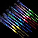 Kasyat 10 Pieces Fiber Optic Light Wand Stick Glow Flashing Wands Fiber Optic Wands LED Flashing Sticks LED Fiber Wands Colorful Flashing LED Wands for Boys and Girls Party Favors